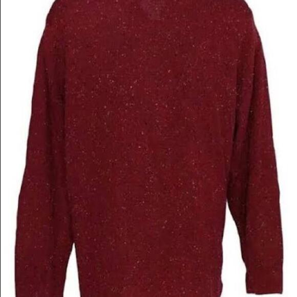 Karen Scott Sweater Burgundy Marled Cardigan-1X - Picture 2 of 3